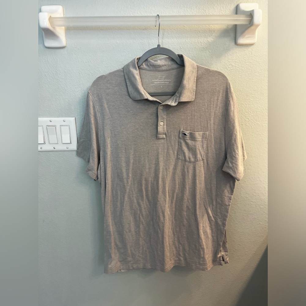 Vineyard Vines Edgardtown Polo Mens Small Gray Striped Cotton polo shirt